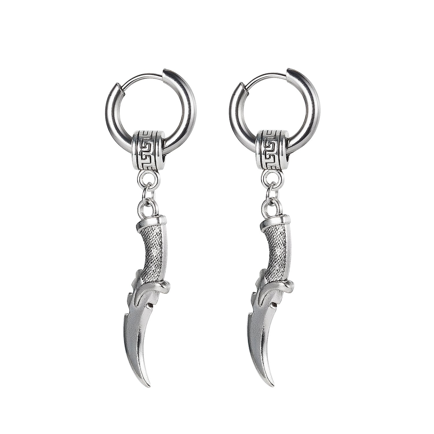 Women's Fashion Knife Hip Hop Hoop Earrings-Womens Earrings-SunnyHouse Jewelry