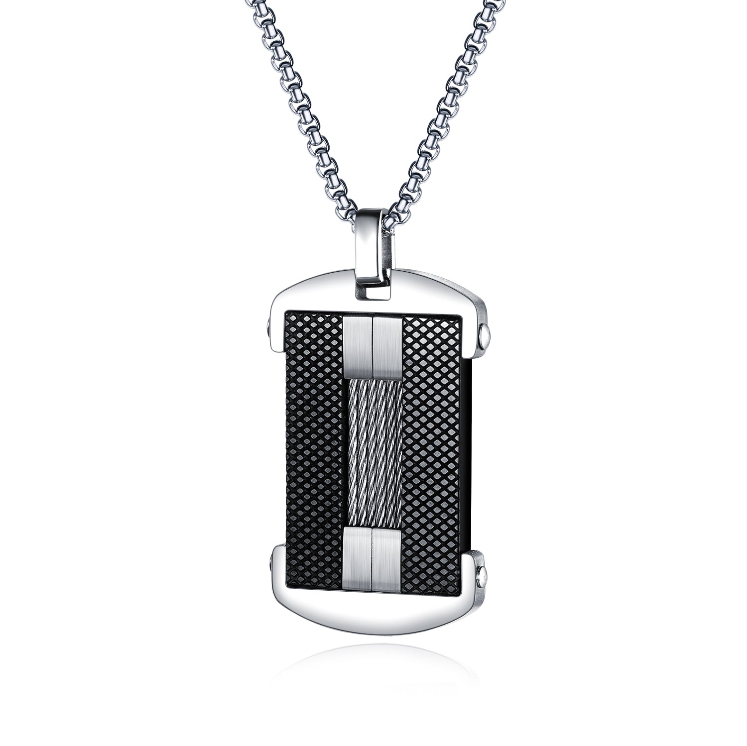 Men's Fashion Hip Hop Carbon Fibre Tag Pendant Necklace-Mens Pendant Necklace-SunnyHouse Jewelry