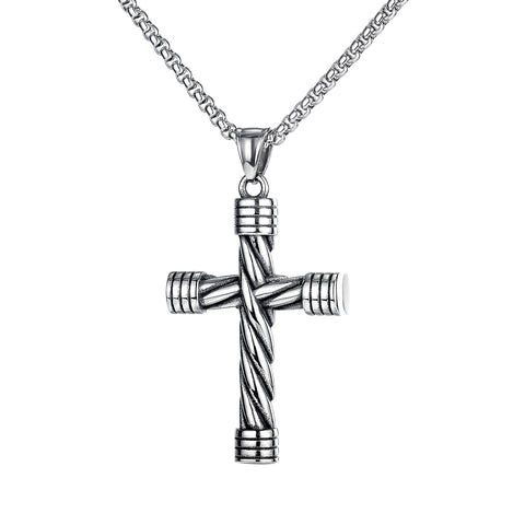 Men's Fashion Rope Cross Pendant Necklace-Mens Pendant Necklace-SunnyHouse Jewelry