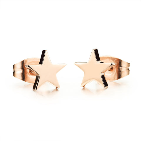 Women's Fashion Rose Gold Star Earrings-Womens Earrings-SunnyHouse Jewelry