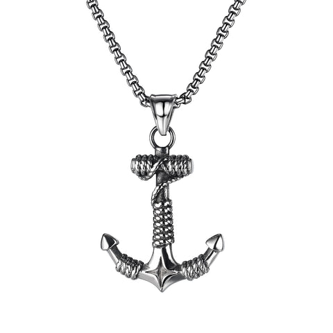 Men's Fashion Ancient Anchor Pendant Necklace-Mens Pendant Necklace-SunnyHouse Jewelry