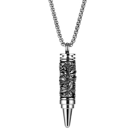 Men's Fashion Dragon Lucky Bullet Hip Hop Pendant Necklace-Mens Pendant Necklace-SunnyHouse Jewelry