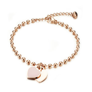 Women's Fashion Pink Heart Bracelet-Womens Bracelet-SunnyHouse Jewelry