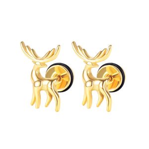 Women's Fashion Moose Stud Earrings-Womens Earrings-SunnyHouse Jewelry