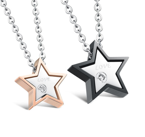 His & Hers Matching Set Star Love Couple Necklace Couple Jewelry Set-Couple Necklace-SunnyHouse Jewelry