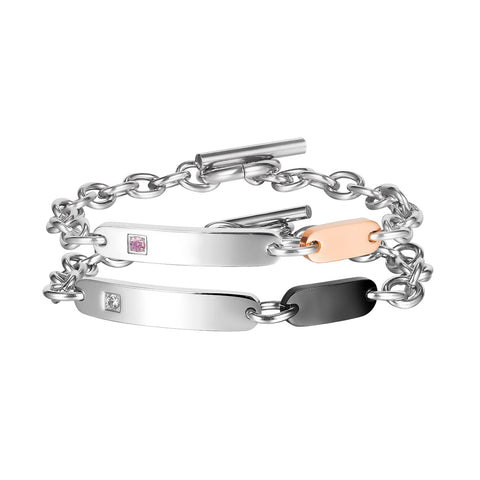 His & Hers Matching Set Customized Couple Bracelets-Couple Bracelets-SunnyHouse Jewelry