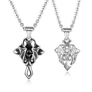 His & Hers Matching Set Demon and Angel Pendant Necklace Couple Jewelry Set-Couple Necklace-SunnyHouse Jewelry