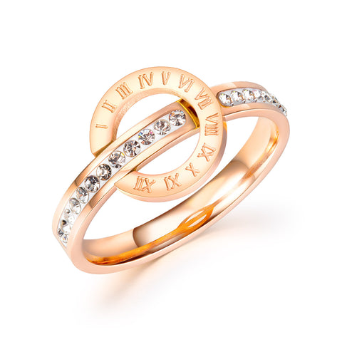 Women's Fashion Rose Gold Roman Ring-Womens Ring-SunnyHouse Jewelry