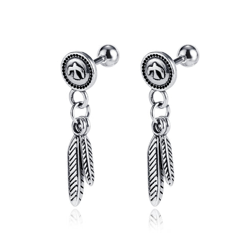 Women's Fashion Feather Earrings-Womens Earrings-SunnyHouse Jewelry