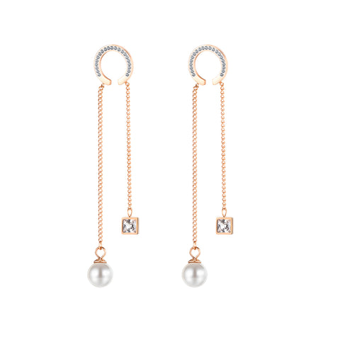 Women's Fashion Pearl Drop Earrings-Womens Earrings-SunnyHouse Jewelry