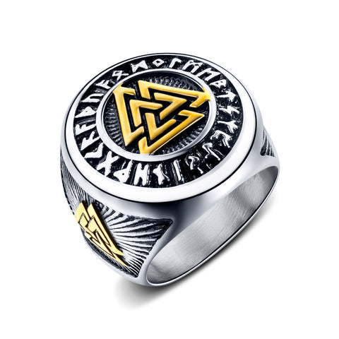 Men's Fashion Viking Triangle Hip Hop Ring-Mens Ring-SunnyHouse Jewelry