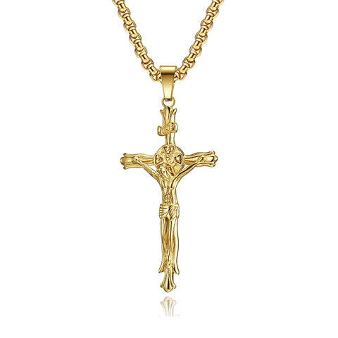 Men's Fashion Jesus Cross Pendant Necklace-Mens Pendant Necklace-SunnyHouse Jewelry