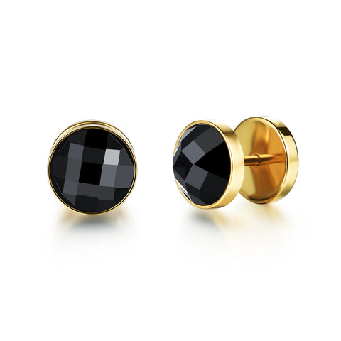 Women's Fashion Blinking Black Stud Earrings-Womens Earrings-SunnyHouse Jewelry