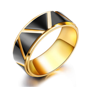 Men's Fashion Black and Gold Ring-Mens Ring-SunnyHouse Jewelry