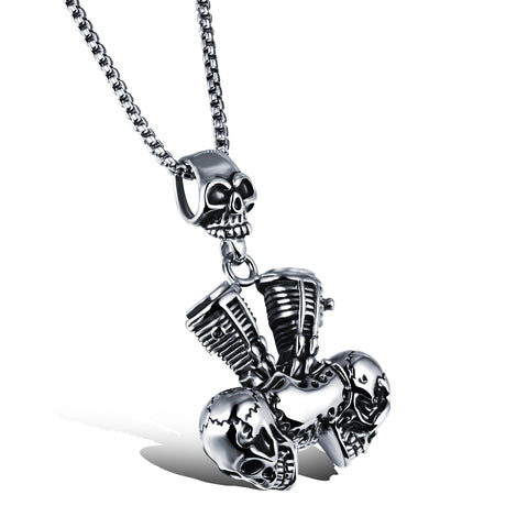 Men's Fashion Skull Engine Pendant Necklace-Mens Pendant Necklace-SunnyHouse Jewelry