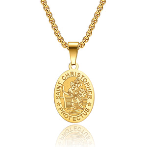 Men's Fashion Saint Christopher Pendant Necklace-Mens Pendant Necklace-SunnyHouse Jewelry