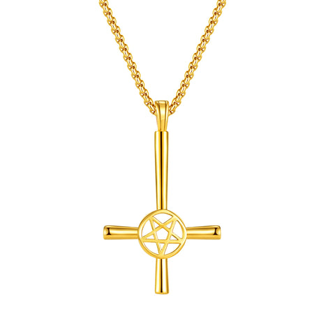 Men's Fashion Star Cross Hip Hop Pendant Necklace-Mens Pendant Necklace-SunnyHouse Jewelry