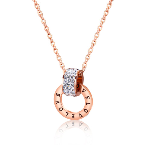 Women's Fashion Diamond Ring Pendant Necklace-Womens Pendant Necklace-SunnyHouse Jewelry