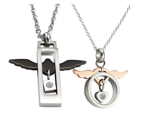 His & Hers Matching Set Let's Fly Together Couple Necklace Couple Jewelry Set-Couple Necklace-SunnyHouse Jewelry