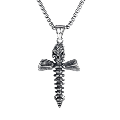 Men's Fashion Screw Cross Pendant Necklace-Mens Pendant Necklace-SunnyHouse Jewelry