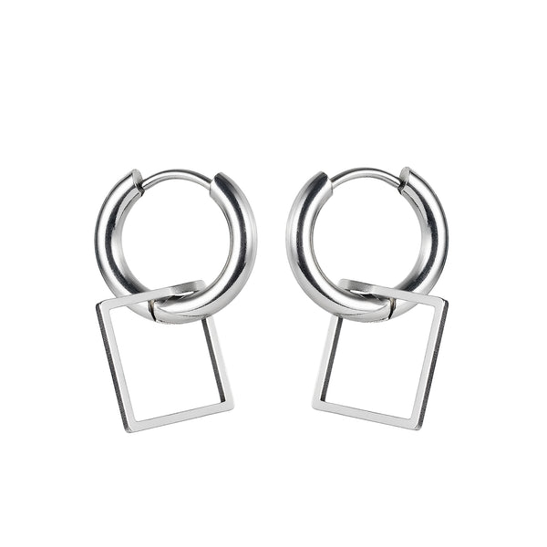 Women's Fashion Square Hip Hop Earrings-Womens Earrings-SunnyHouse Jewelry