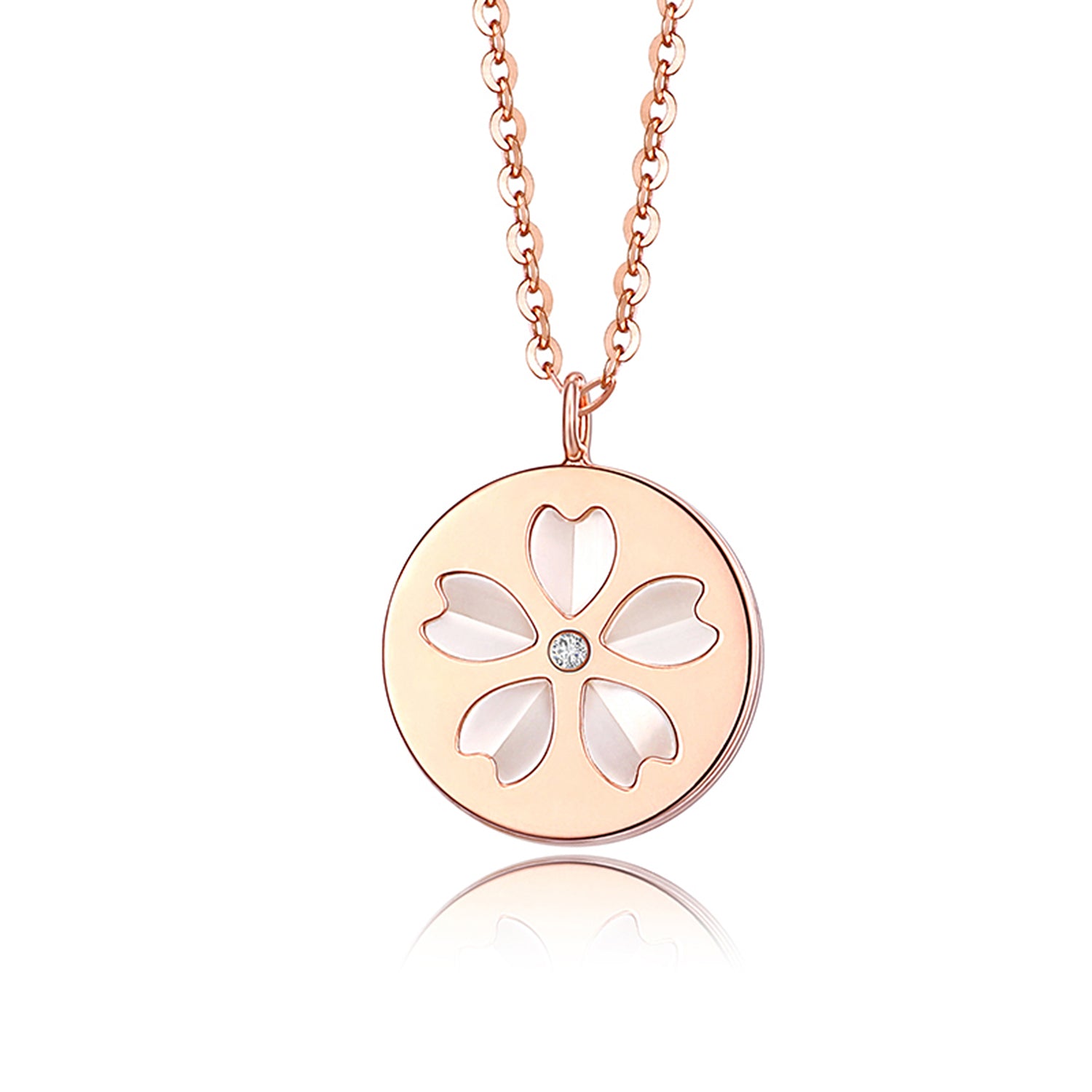 Women's Fashion 5 Leaves Flower Pendant Necklace-Womens Pendant Necklace-SunnyHouse Jewelry