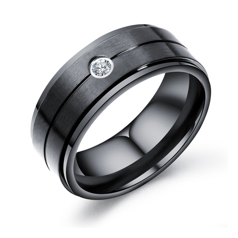 Men's Fashion Black Simple Ring-Mens Ring-SunnyHouse Jewelry