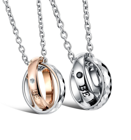 His & Hers Matching Set Be with You Couple Rings Necklace Love Style Couple Jewelry Set-Couple Necklace-SunnyHouse Jewelry