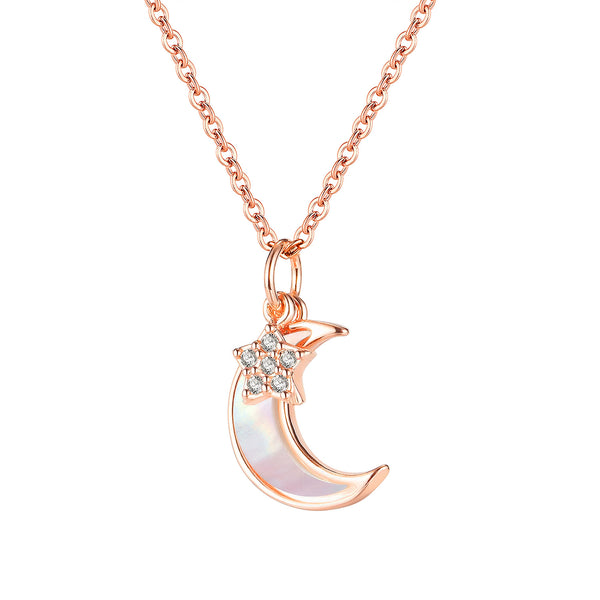 Women's Fashion Moon and Star Pendant Necklace-Womens Pendant Necklace-SunnyHouse Jewelry