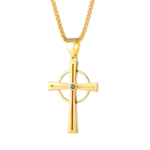 Men's Fashion Hip Hop Cross Pendant Necklace-Mens Pendant Necklace-SunnyHouse Jewelry