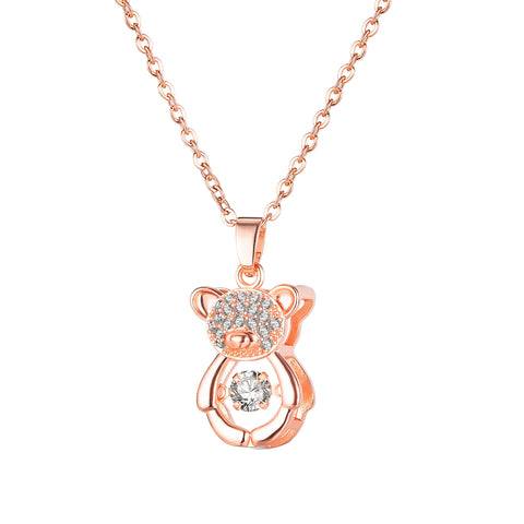 Women's Fashion Teddy Bear Pendant Necklace-Womens Pendant Necklace-SunnyHouse Jewelry