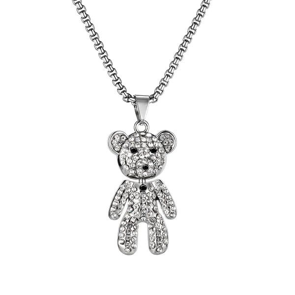 Men's Fashion Blinking Bear Pendant Necklace-Mens Pendant Necklace-SunnyHouse Jewelry