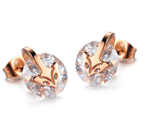 Women's Fashion Rose Gold Earrings-Womens Earrings-SunnyHouse Jewelry