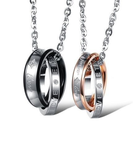 His & Hers Matching Set Forever Love Couple Necklace Couple Jewelry Set-Couple Necklace-SunnyHouse Jewelry