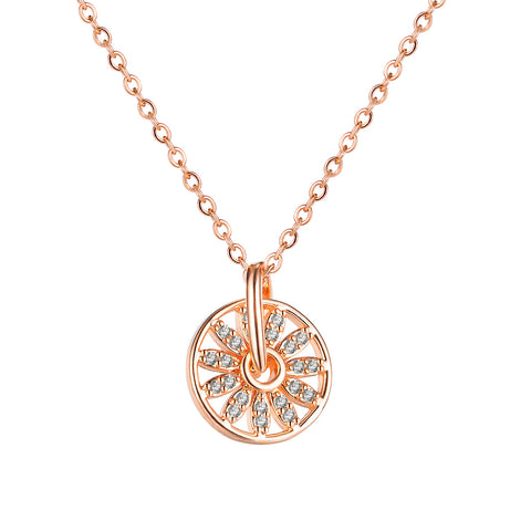 Women's Fashion Diamond Wheel Pendant Necklace-Womens Pendant Necklace-SunnyHouse Jewelry