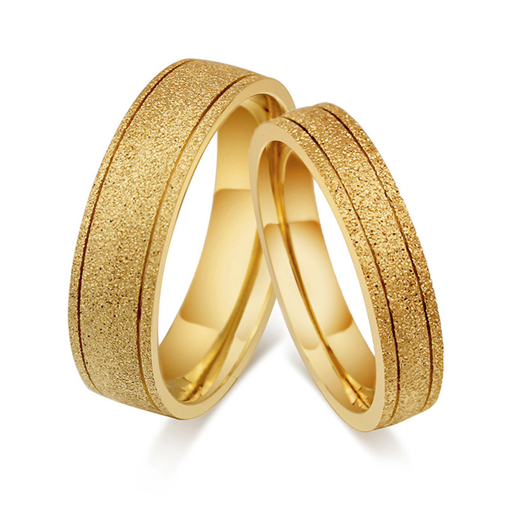 His & Hers Matching Set Golden Love Couple Rings Wedding Band Set-Couple Rings-SunnyHouse Jewelry