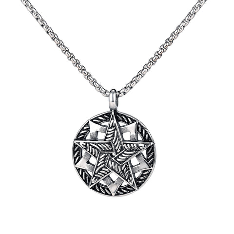 Men's Fashion Star Compass Pendant Necklace-Mens Pendant Necklace-SunnyHouse Jewelry