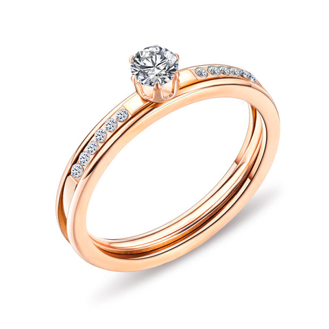 Women's Fashion Rose Gold Bliking Ring-Womens Ring-SunnyHouse Jewelry