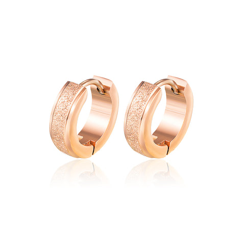 Women's Fashion Rose Gold Hoop Earrings-Womens Earrings-SunnyHouse Jewelry