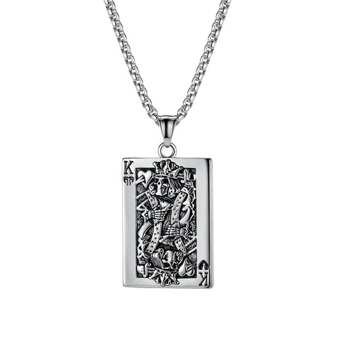 Men's Fashion Poker King Pendant Necklace-Mens Pendant Necklace-SunnyHouse Jewelry