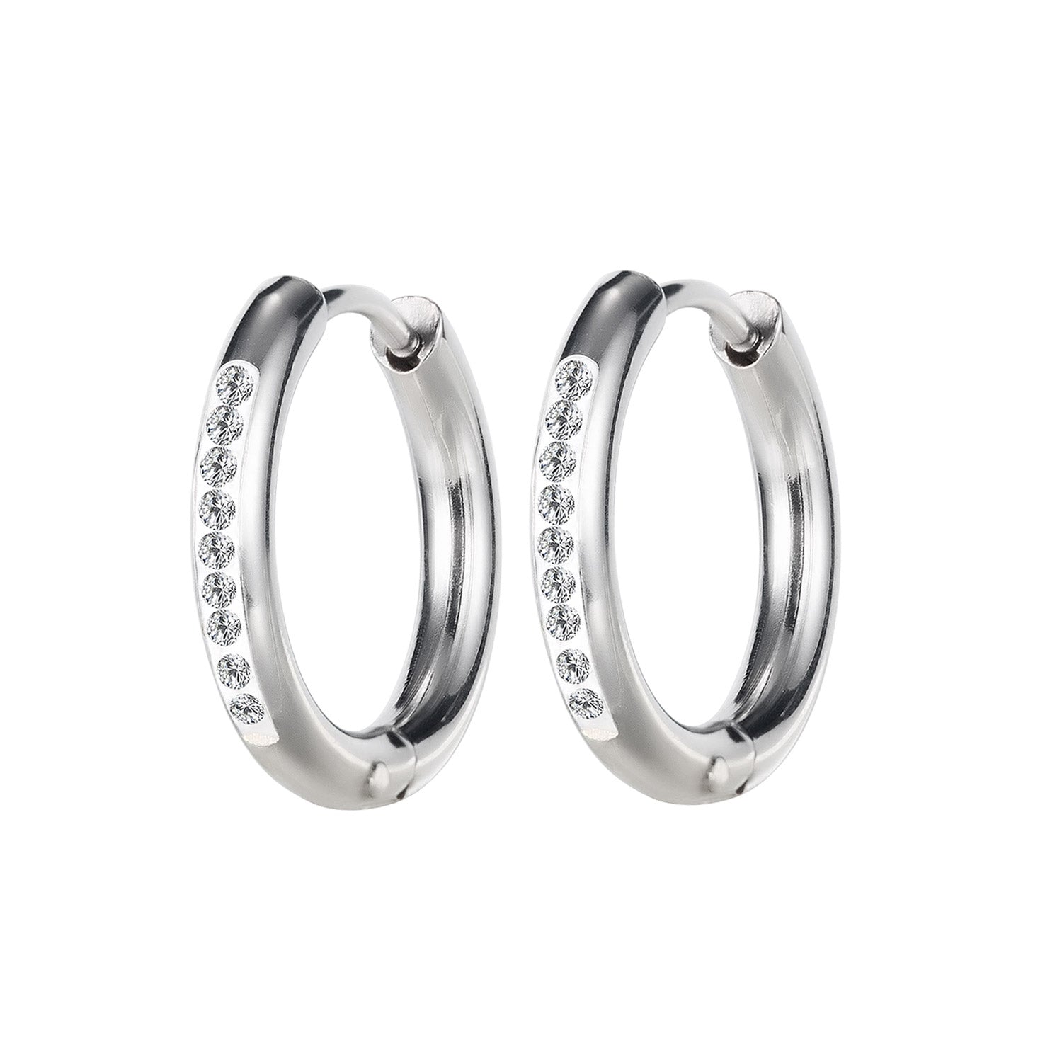 Women's Fashion Diamond Hoop Earrings-Womens Earrings-SunnyHouse Jewelry