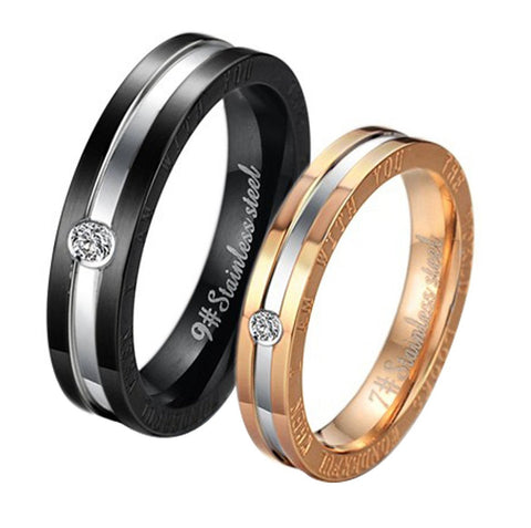 His & Hers Matching Set The World Is Wonderful When I Am with You Couple Rings Wedding Band Set-Couple Rings-SunnyHouse Jewelry