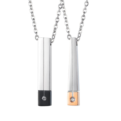 His & Hers Matching Set Simple Love Stick Couple Necklace Couple Jewelry Set-Couple Necklace-SunnyHouse Jewelry