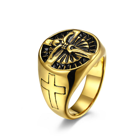 Men's Fashion Hip Hop, Cross Ring-Mens Ring-SunnyHouse Jewelry