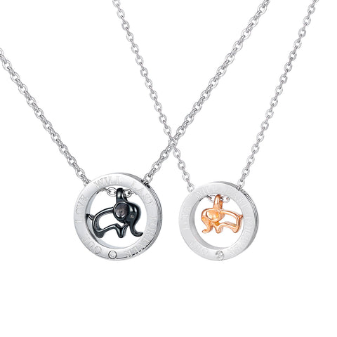 His & Hers Matching Set Couple Elephant Couple Necklace Couple Jewelry Set-Couple Necklace-SunnyHouse Jewelry