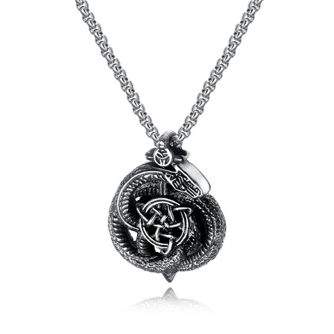 Men's Fashion Snake Pendant Necklace-Mens Pendant Necklace-SunnyHouse Jewelry