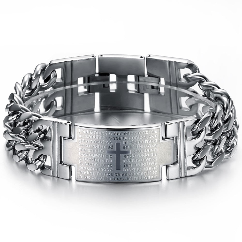 Men's Fashion Big Cross Bracelet-Mens Bracelet-SunnyHouse Jewelry