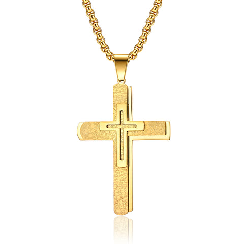 Men's Fashion Simple Cross Pendant Necklace-Mens Pendant Necklace-SunnyHouse Jewelry