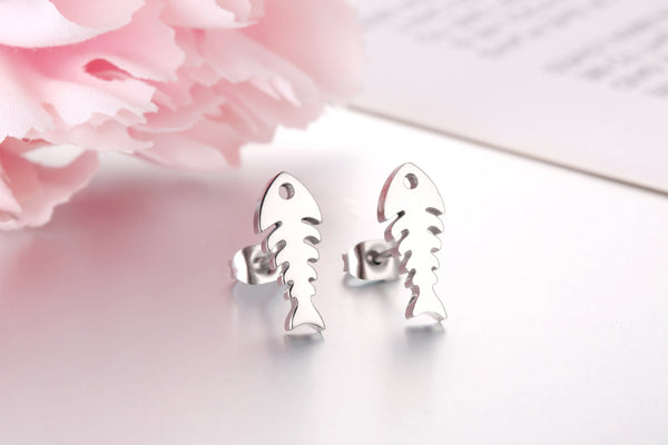 Women's Fashion Fish Bone Earrings-Womens Earrings-SunnyHouse Jewelry