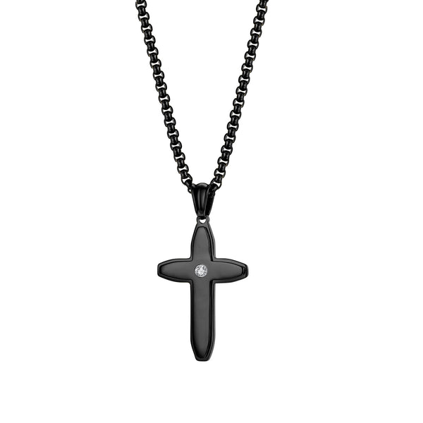 Men's Fashion Blinking Cross Pendant Necklace-Mens Pendant Necklace-SunnyHouse Jewelry